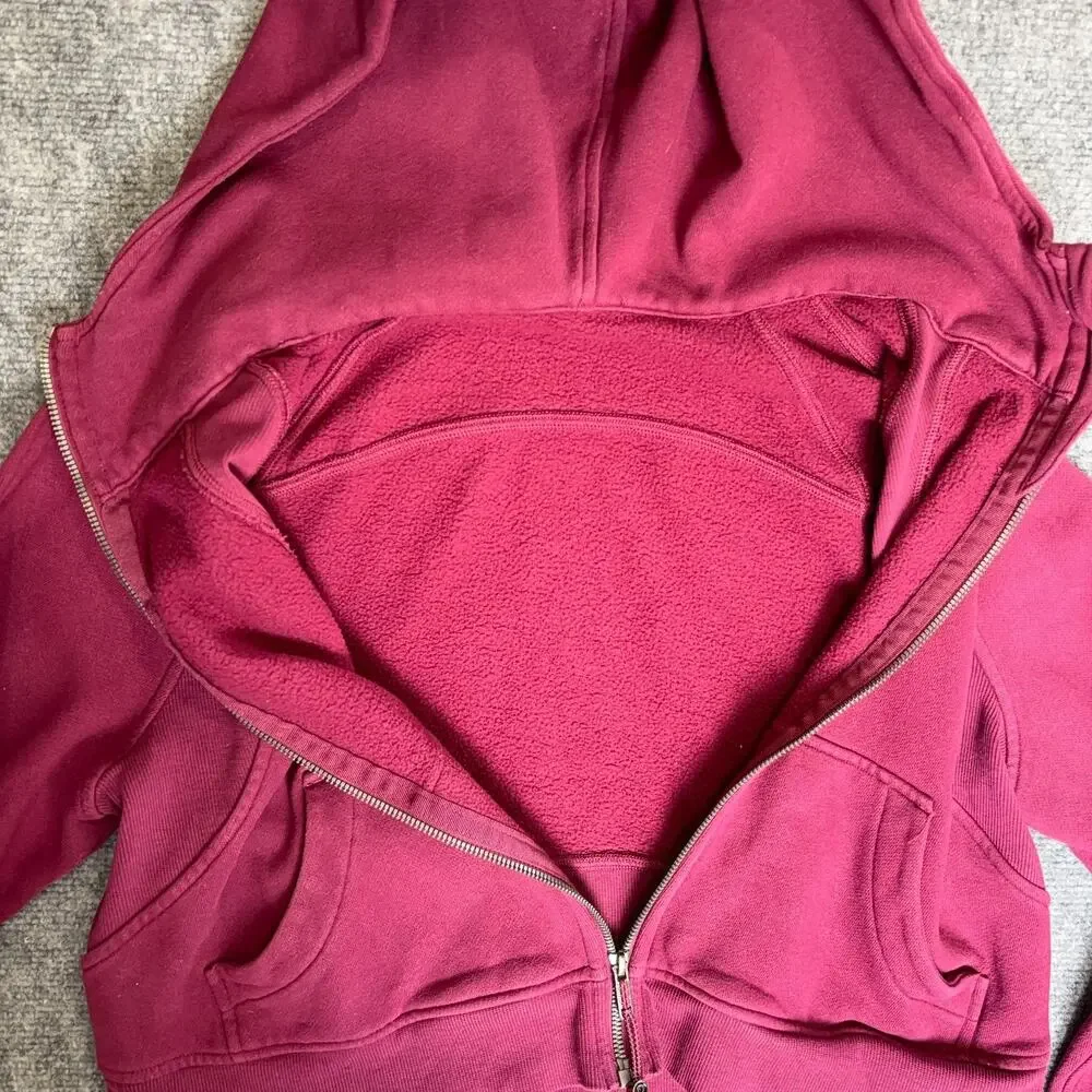 Lululemon Oversized Scuba Full Zip Hoodie Sweatshirt Pomegranate Red Size S/XS